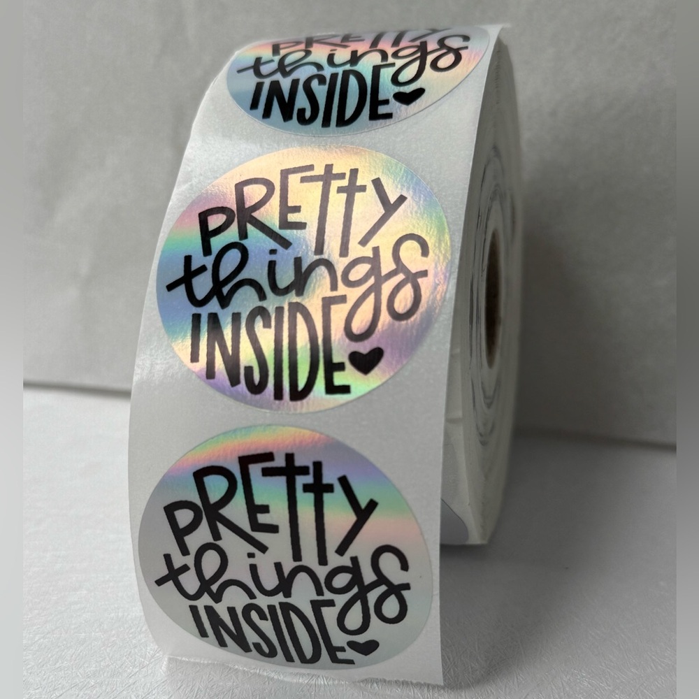 Pretty things inside sticker for small business | thank you sticker 2 inch round - Picture 7 of 7